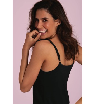 Top Noir ANITA avec brassière intégrée